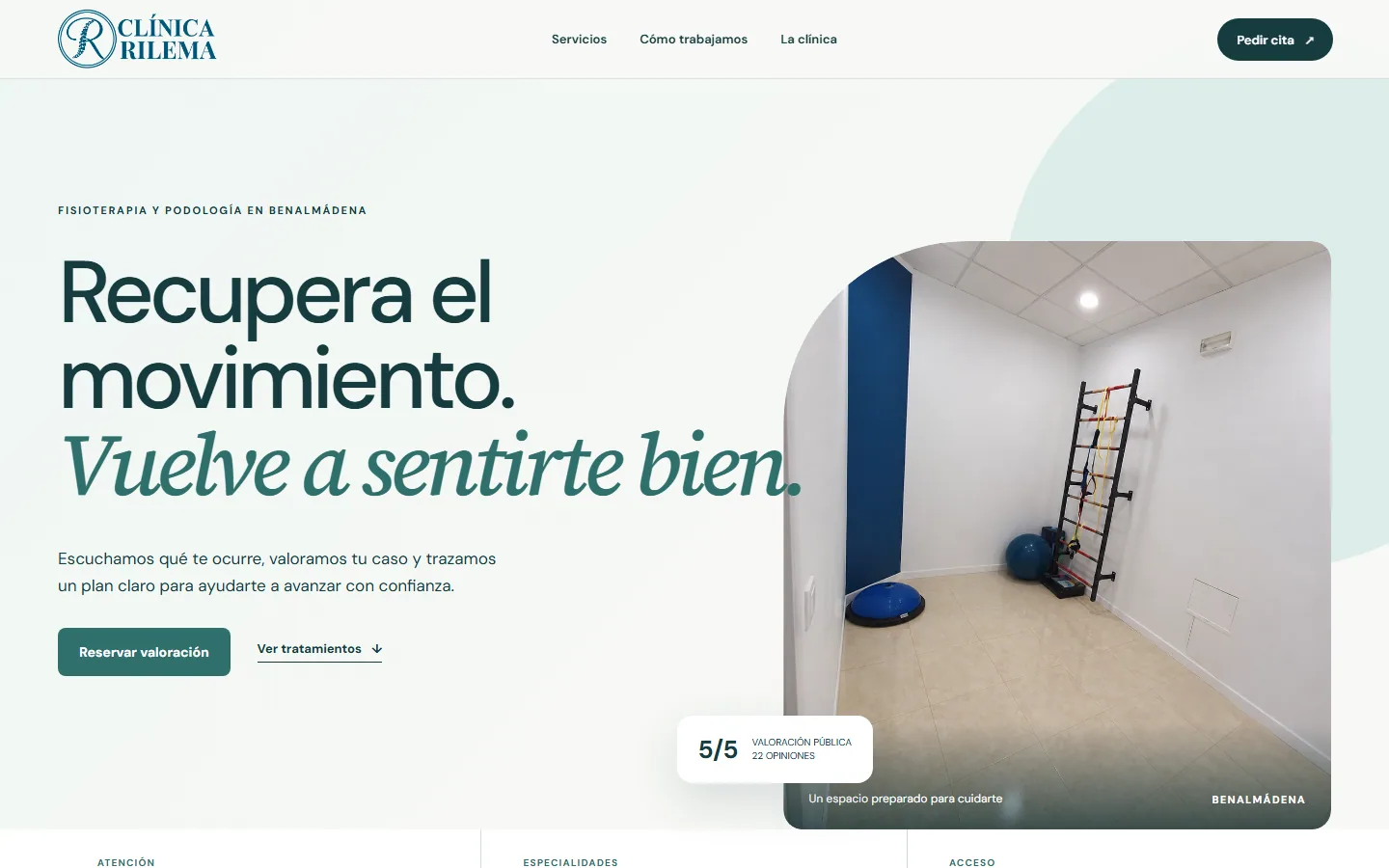 Portada de Clínica Rilema en escritorio