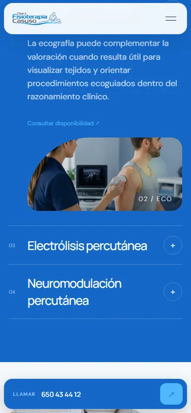 Acordeón de tratamientos en móvil