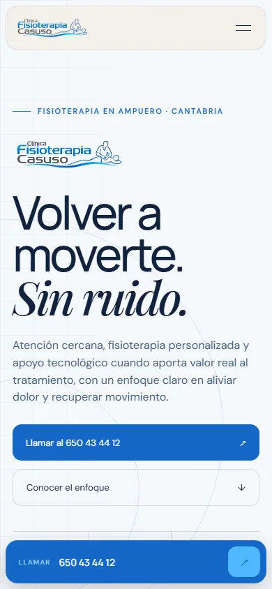 Portada de Fisioterapia Casuso en móvil