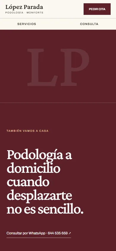 Servicio a domicilio y contacto en móvil