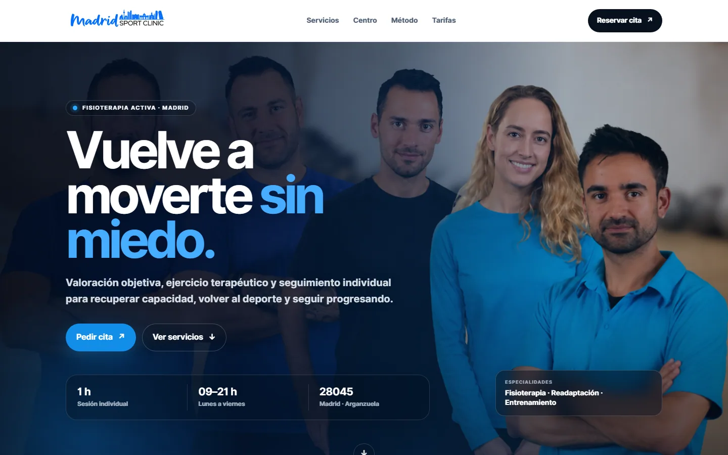 Portada de Madrid Sport Clinic en escritorio